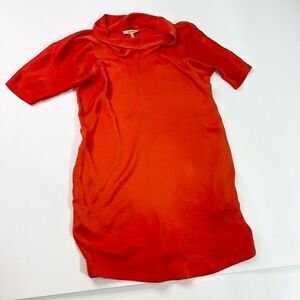 Whyred Mini Dress Womens 38 Red Short Sleeve Cowl Neck Pullover